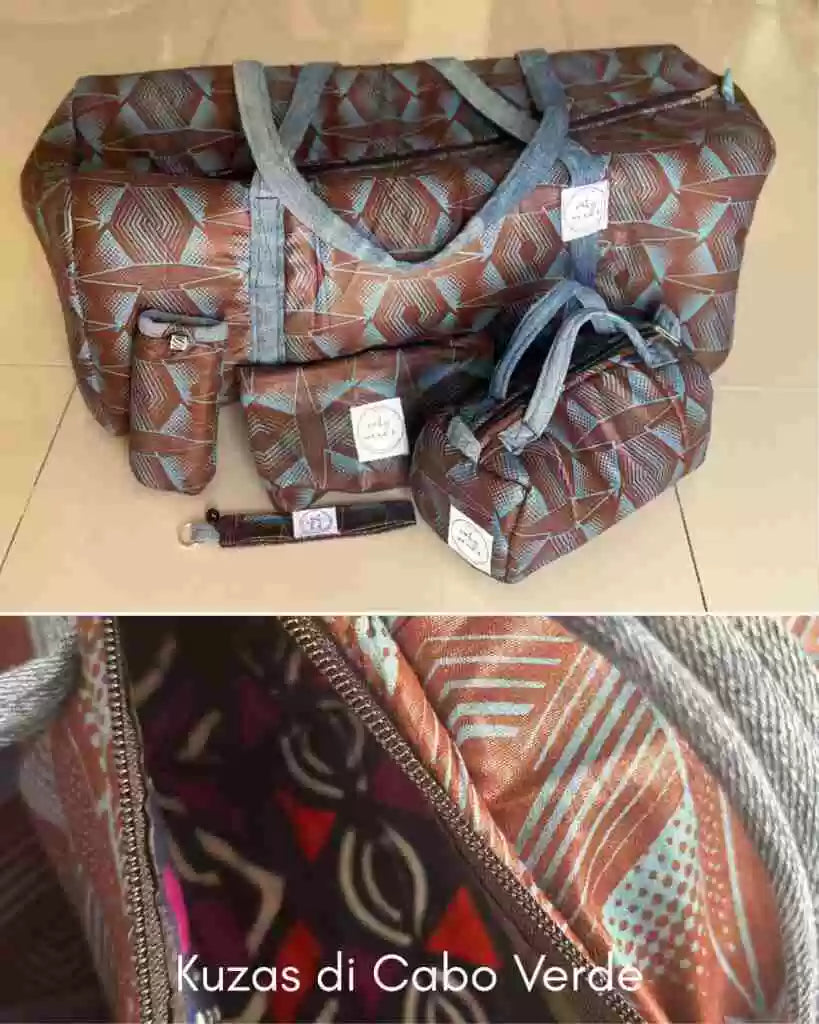 West African Wax Fabric "Kuzas" Luggage Set