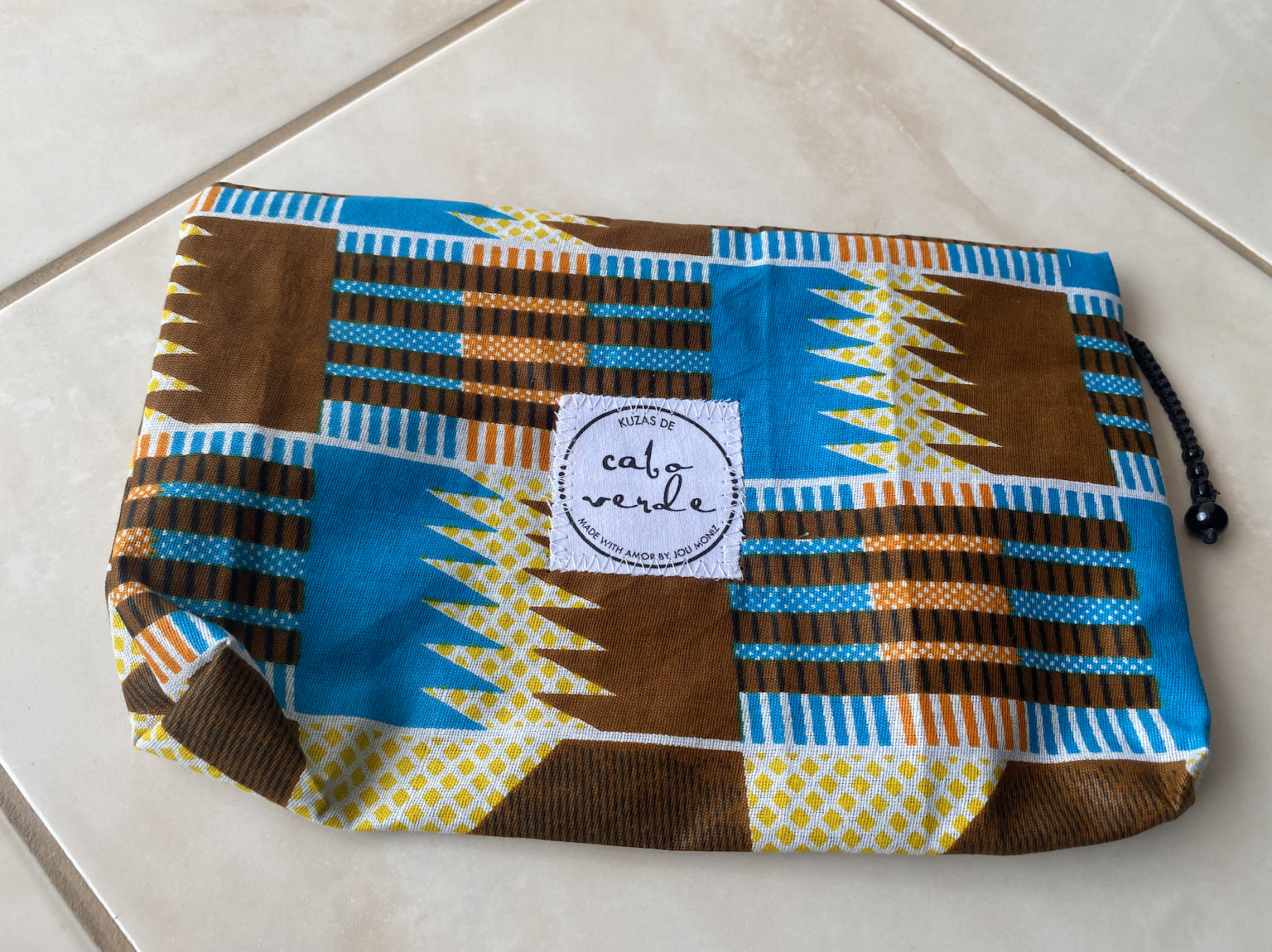 West African Wax Fabric "Kuzas" Accessories or Make Up Bag