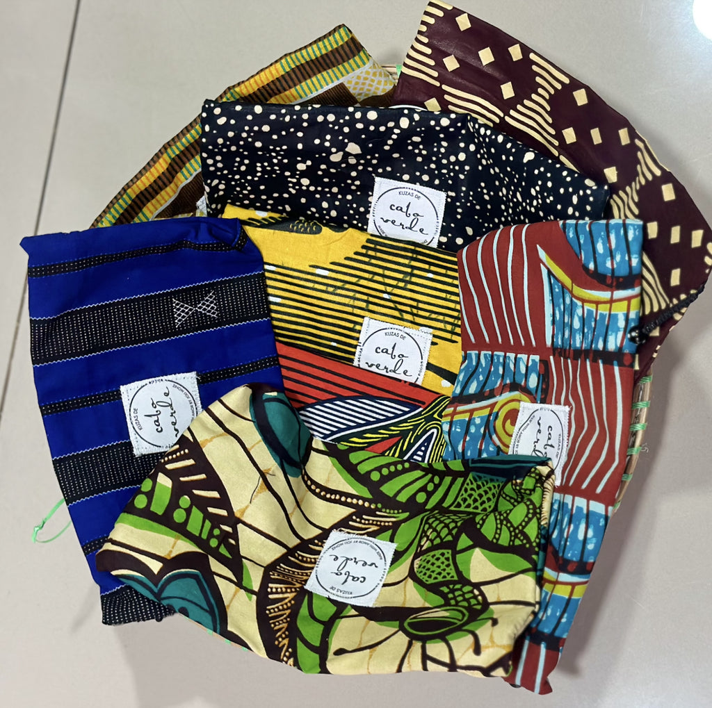 West African Wax Fabric "Kuzas" Accessories or Make Up Bag