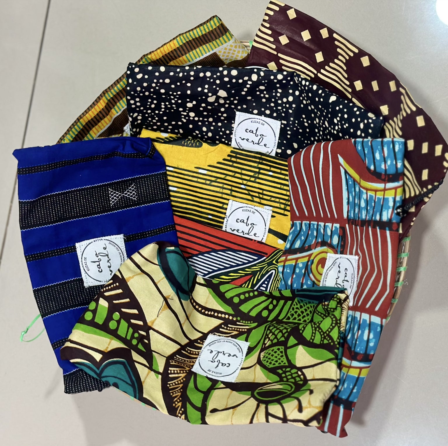 West African Wax Fabric "Kuzas" Accessories or Make Up Bag