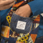 West African Wax Fabric "Kuzas" Quilted Pocketed Scarf