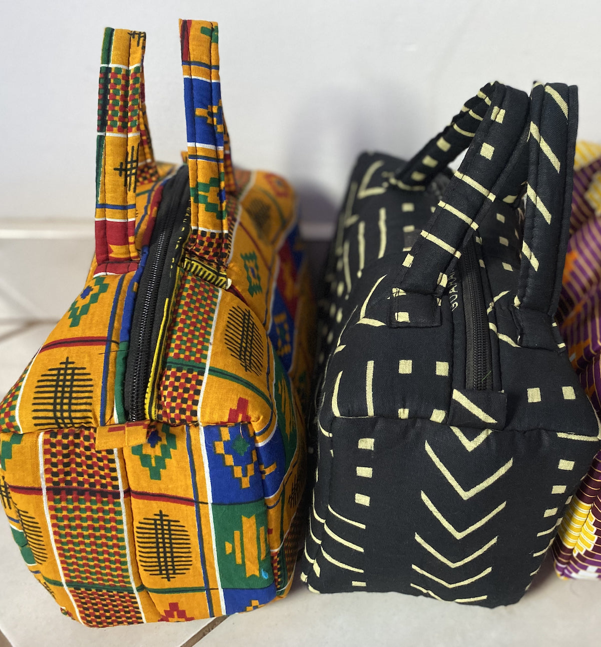West African Wax Fabric "Kuzas" Toiletry Case (Large)