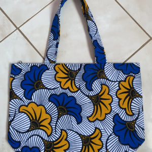 West African Wax Fabric "Kuzas" Tote Bag