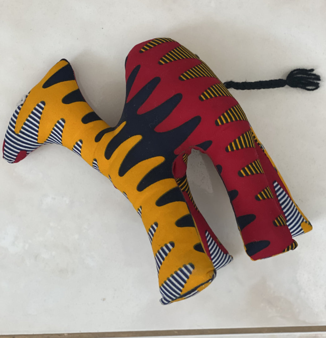 West African Wax Fabric "Kuzas" Stuffed Camel