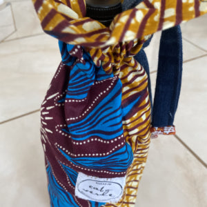 West African Wax Fabric "Kuzas" Wine Bag