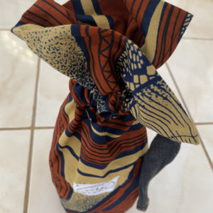 West African Wax Fabric "Kuzas" Wine Bag