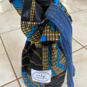 West African Wax Fabric "Kuzas" Wine Bag