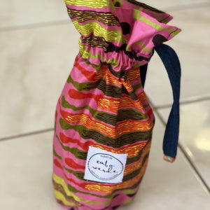 West African Wax Fabric "Kuzas" Wine Bag