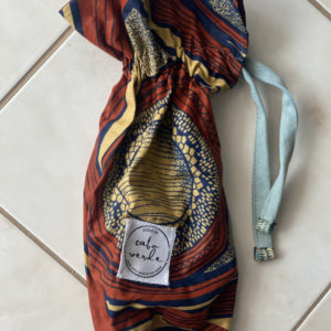 West African Wax Fabric "Kuzas" Wine Bag