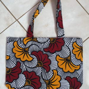 West African Wax Fabric "Kuzas" Tote Bag