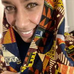 West African Wax Fabric "Kuzas" Quilted Pocketed Scarf