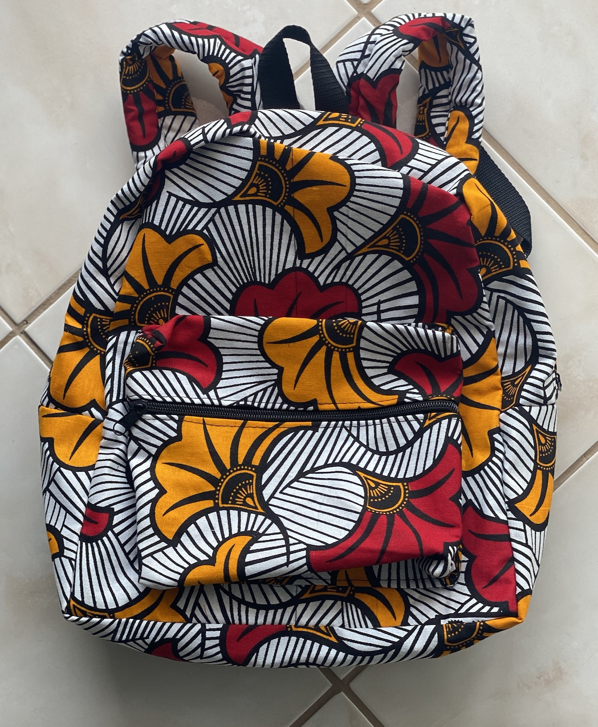 West African Wax Fabric "Kuzas" Backpack