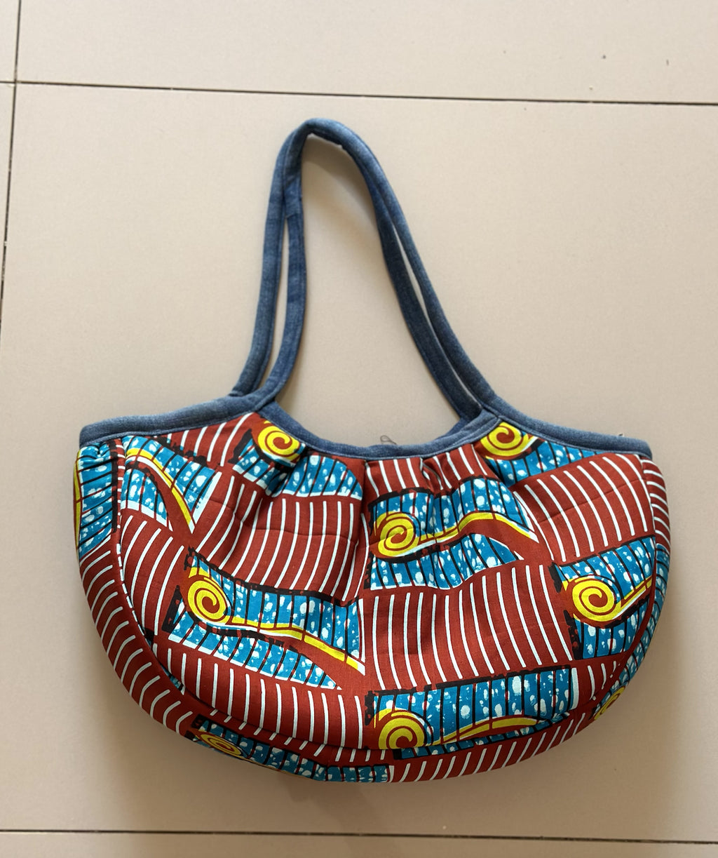 West African Wax Fabric "Kuzas" Hobo Bag Purse