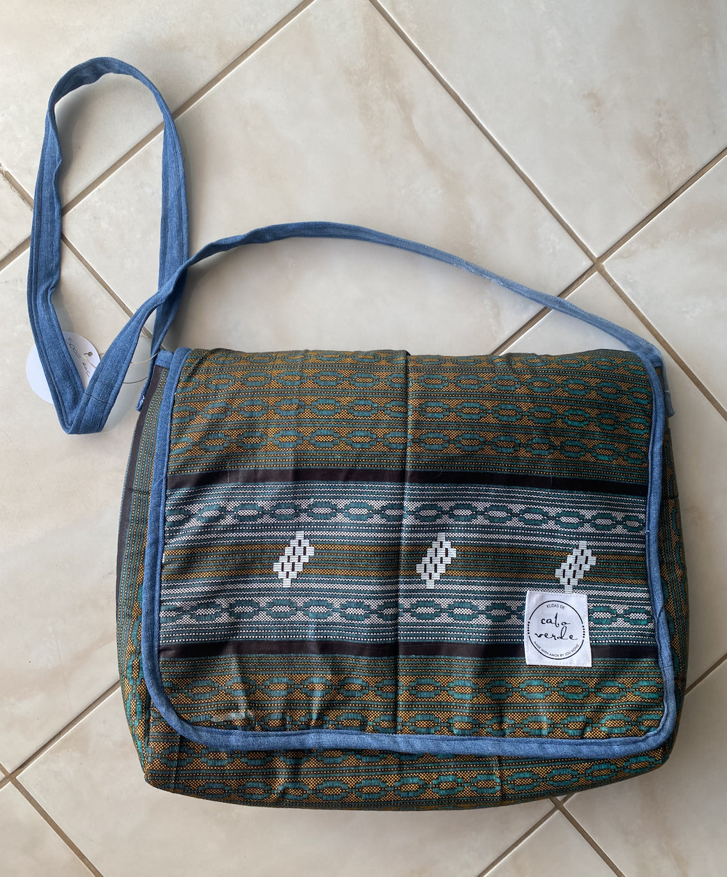 West African Wax Fabric "Kuzas" Messenger Bag Purse